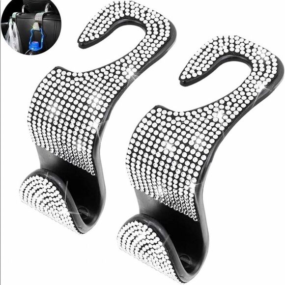 Accessories - Bling Car Purse Bag Hooks Hangers Auto Front seat or Backseat 2 pack *